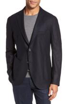 Men's Eleventy Classic Fit Wool Blend Blazer Us / 58 Eu R - Black