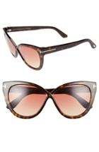 Women's Tom Ford Arabella 59mm Cat Eye Sunglasses - Havana/ Strawberry Pink