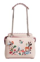 Fendi Small Dotcom Leather Shoulder Bag - Grey