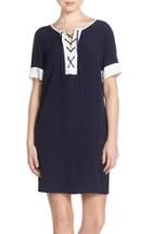 Women's Fraiche By J Tie Neck Short Sleeve Shift Dress