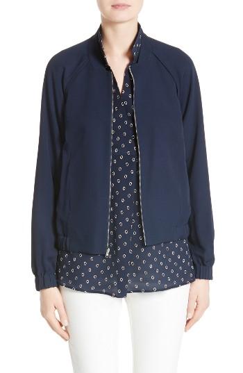 Women's Lafayette 148 New York Irelyn Reversible Silk Bomber