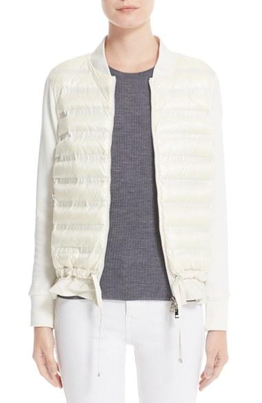 Women's Moncler Maglia Quilted Down Front Tricot Bomber
