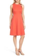 Women's Classiques Entier Sleeveless Interlock Fit & Flare Dress - Red