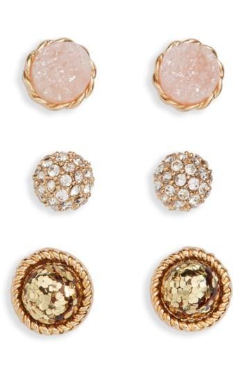 Women's Girly 3-pack Sparkle Stud Earrings