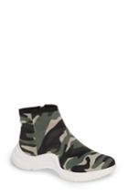 Women's Linea Paolo Gia Mid Top Sock Sneaker M - Green