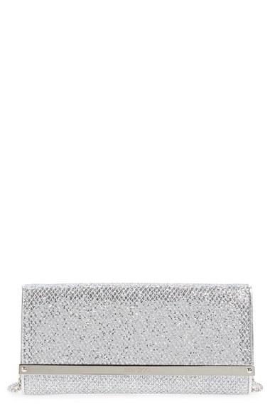 Jimmy Choo 'milla' Glitter Wallet On A Chain - Metallic