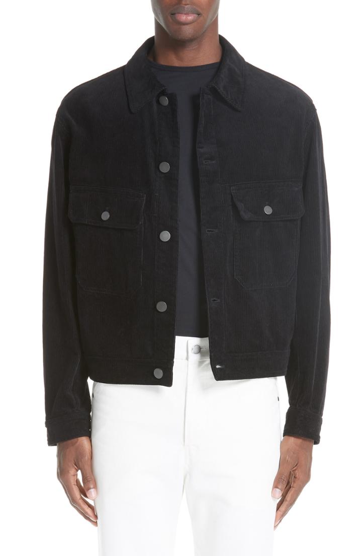 Men's Lemaire Corduroy Utility Jacket - Black