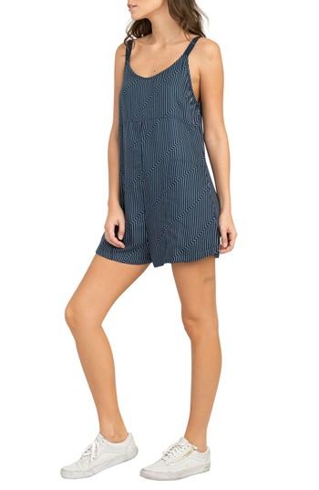 Women's Rvca Jury's Out Zigzag Romper - Blue