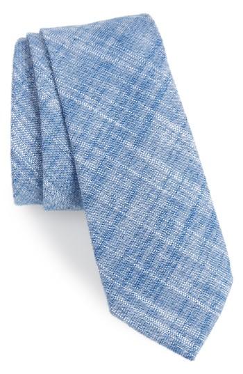 Men's Nordstrom Men's Shop Grestford Solid Cotton Skinny Tie, Size - Blue