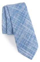 Men's Nordstrom Men's Shop Grestford Solid Cotton Skinny Tie, Size - Blue