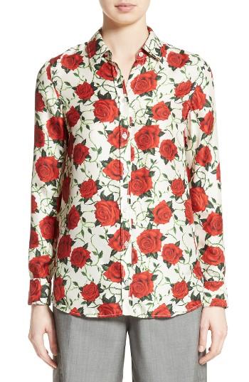 Women's Alexander Wang Rose Print Silk Top