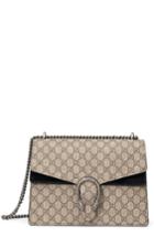 Gucci Large Dionysus Gg Supreme Canvas & Suede Shoulder Bag - Beige