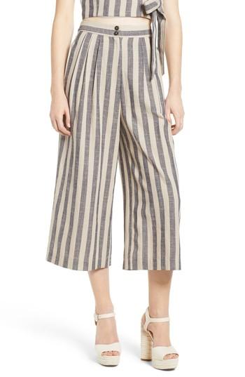 Women's Astr Stripe Crop Wide Leg Pants - Blue