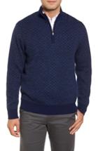 Men's Bobby Jones Diamond Quarter Zip Alpaca Sweater, Size - Blue