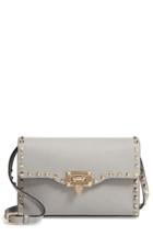 Valentino Garavani Medium Rockstud Leather Shoulder Bag - Grey