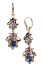 Women's Marchesa Crystal Cluster Double Drop Earrings
