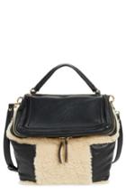 Vince Camuto Large Patch Leather Crossbody Bag - Black