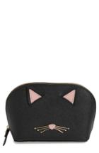 Kate Spade New York Cats Meow Small Abalene Leather Cosmetics Case, Size - Black Multi