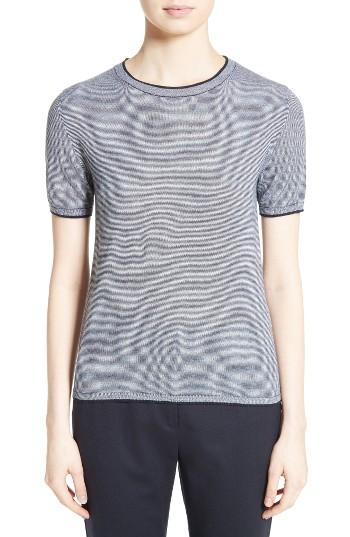 Women's Max Mara Stampa Silk & Cashmere Knit Top - Blue