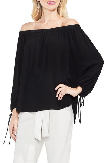 Women's Vince Camuto Tie-cuff Off The Shoulder Blouse - Black