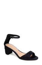 Women's Jewel Badgley Mischka Crystal Block Heel Sandal .5 M - Black