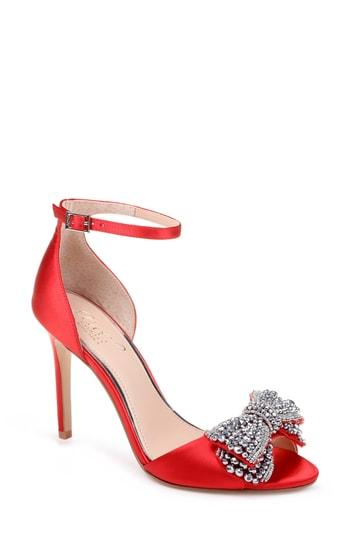 Women's Jewel Badgley Mischka Zelina Bow Sandal M - Red