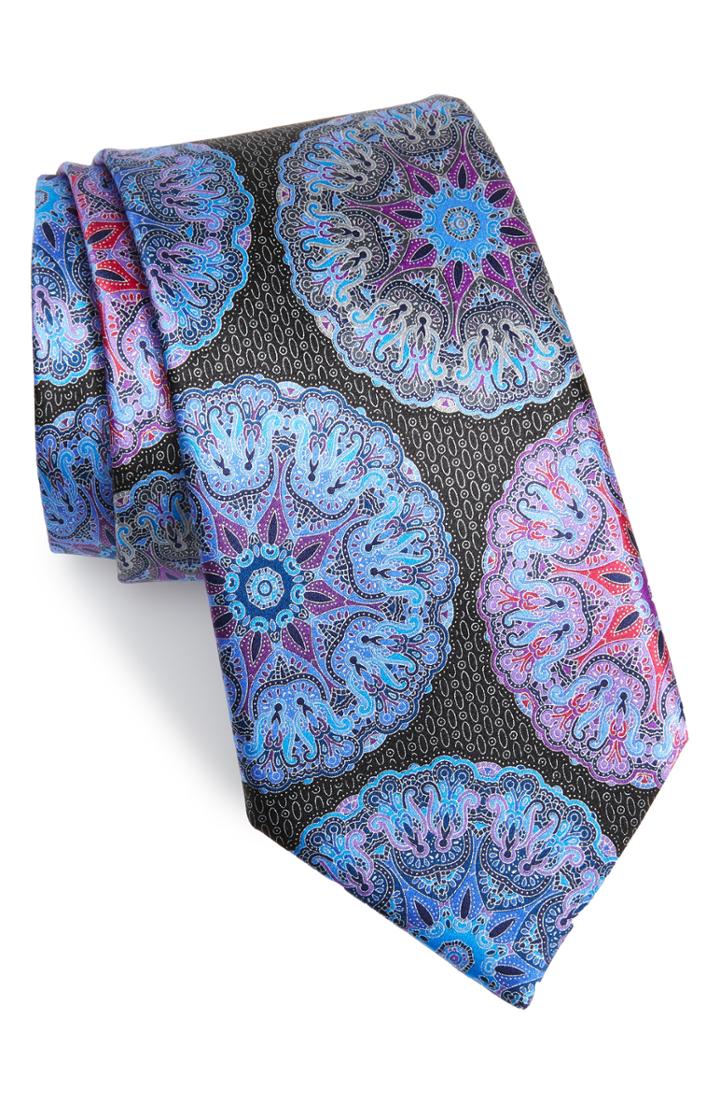 Men's Ermenegildo Zegna Quindici Medallion Silk Tie, Size - Purple
