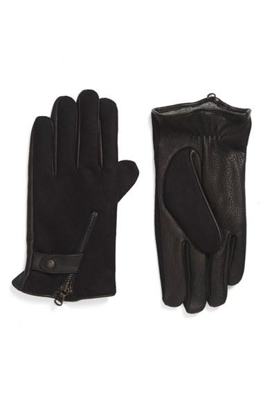 Men's John Varvatos Star Usa Wool Blend Zip Gloves