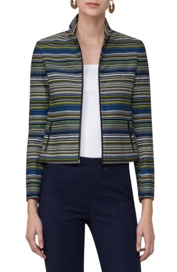 Women's Akris Punto Paracas Stripe Crop Jacket - Green