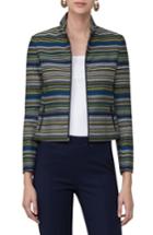 Women's Akris Punto Paracas Stripe Crop Jacket - Green