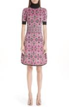 Women's Burberry Zoya Graffiti Archive Print Silk & Wool Dress Us / 40 It - Ivory