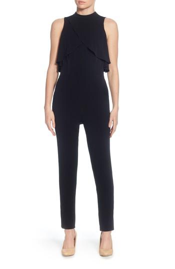 Women's Catherine Catherine Malandrino Sen Drape Front Jumpsuit - Black
