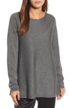 Women's Eileen Fisher Bateau Neck Tunic Sweater, Size - Grey