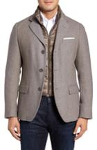 Men's Herno Wool Blend Blazer With Removable Quilted Bib Eu - Beige