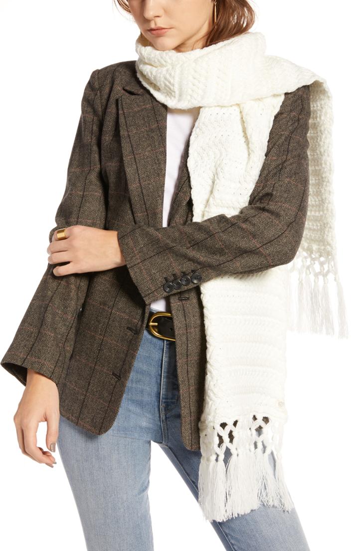 Women's Treasure & Bond Fringed Muffler, Size - Ivory