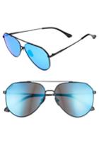 Women's Diff X Jessie James Decker Dash 61mm Polarized Aviator Sunglasses - Black/ Blue