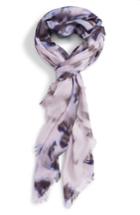 Women's Nordstrom Feathered Cat Cashmere & Silk Scarf, Size - Purple