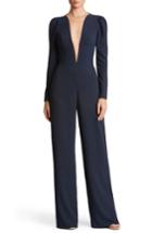 Women's Dress The Population Helen Plunge Neck Midi Dress - Blue