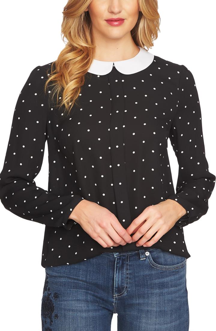Women's Cece Gallery Polka Dot Crepe Blouse