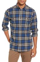 Men's Nordstrom Men's Shop Trim Fit Workwear Check Flannel Shirt - Blue