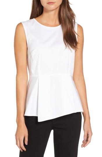 Women's Halogen Poplin Peplum Top - White
