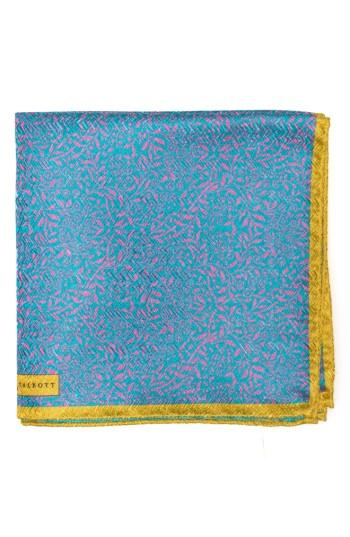 Men's Robert Talbott Floral Silk Pocket Square, Size - Blue