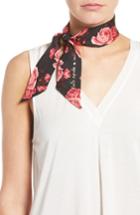 Women's Kate Spade New York Rosa Silk Skinny Scarf, Size - Black
