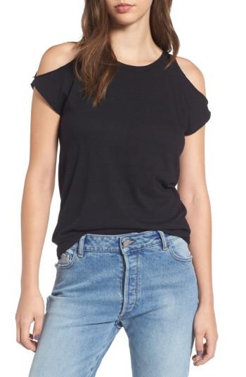 Women's Pam & Gela Cold Shoulder Tee, Size - Burgundy