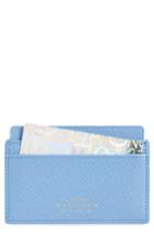 Smythson 'panama' Leather Card Case - Blue