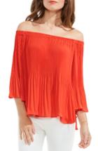 Women's Vince Camuto Pleat Off The Shoulder Blouse, Size - Red