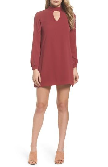 Women's Mary & Mabel Choker Shift Dress - Burgundy