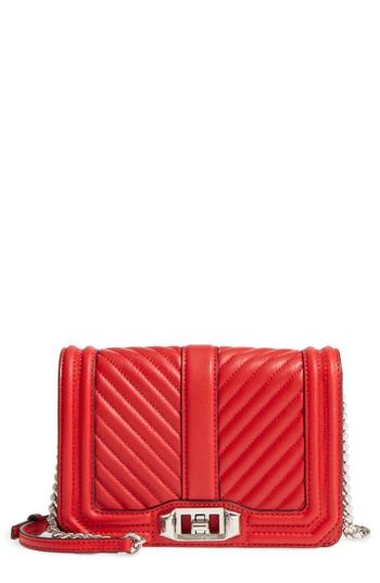 Rebecca Minkoff Small Love Quilted Leather Crossbody Bag - Red