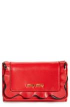 Women's Miu Miu Rouches Nappa Leather French Wallet - Ivory