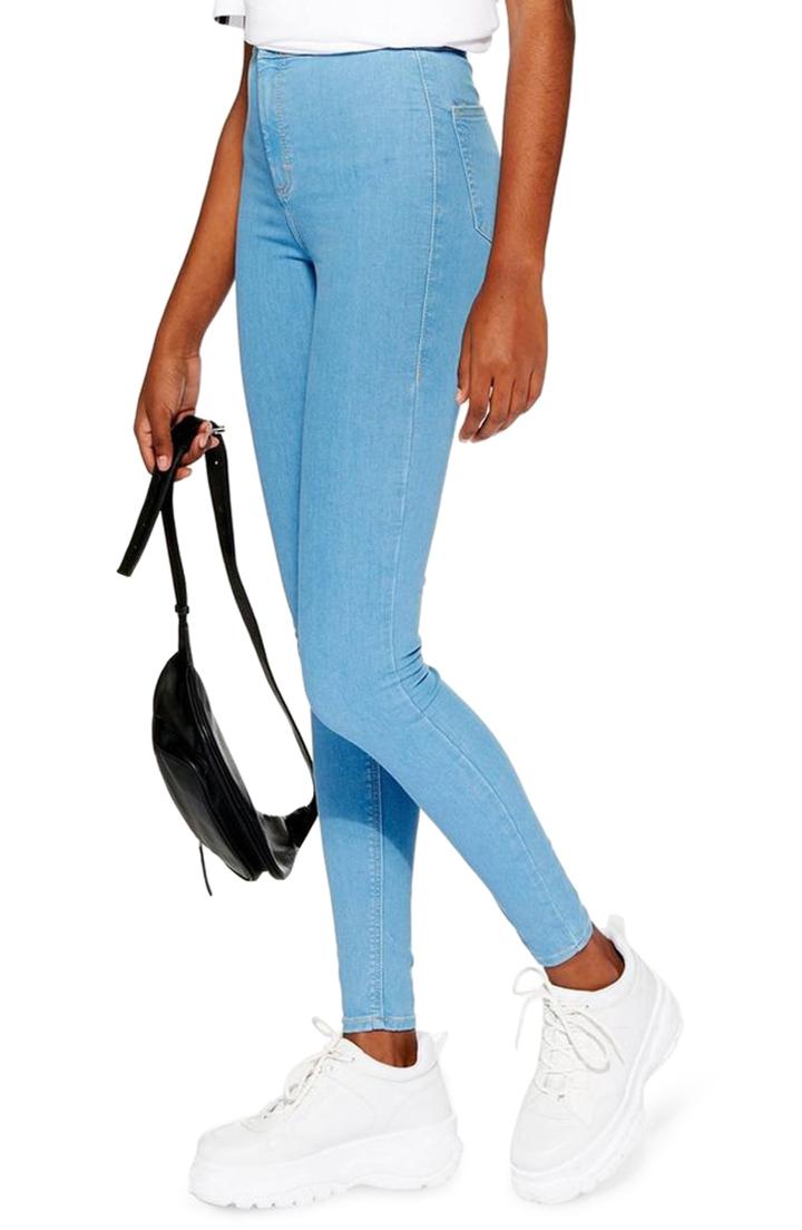 Women's Topshop Joni Jeans W X 30l (fits Like 24w) - Blue